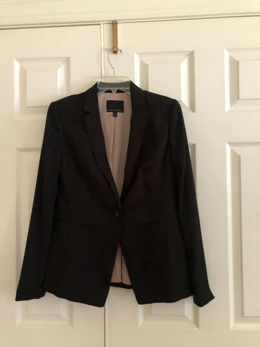 Banana Republic Size 6 Black One Button Blazer Suit Jacket Women Formal