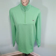 Vineyard Vines Sweater Mens small Mint Green 1/4 Zip Pullover Performance