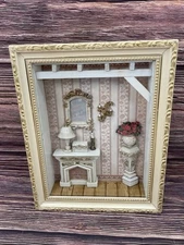 Photo Frame Shadow Box Diorama Victorian Parlor 3-D Wall Picture