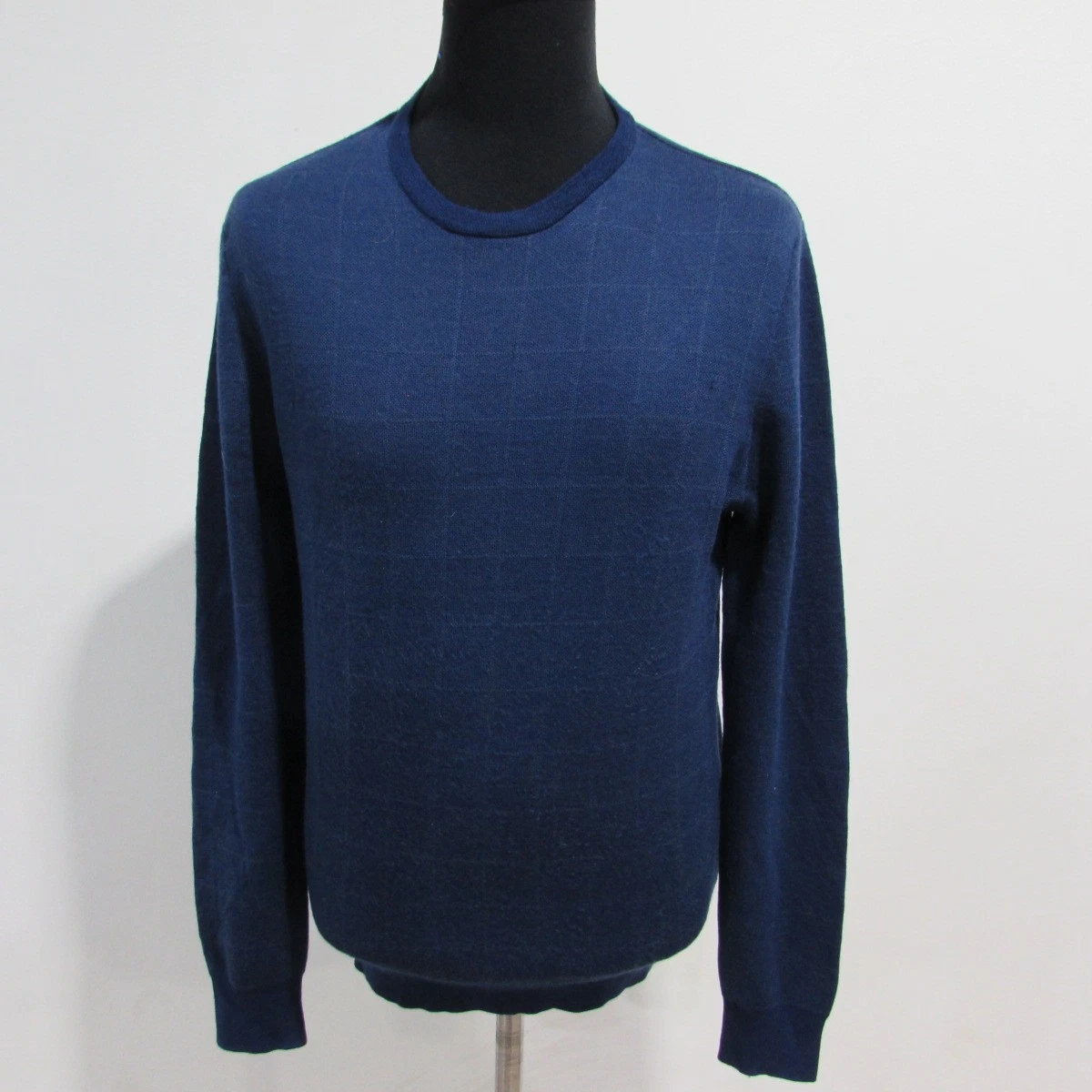 Men’s WAGE Crew Neck Jumper Wool Blue Chest 42/44 Size M SKU Y13538