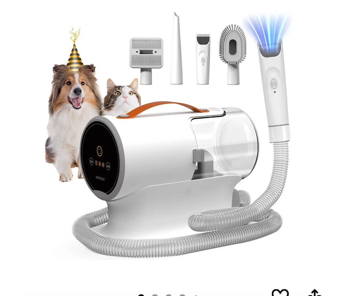 AIRROBO PG100 Pet Grooming Vacuum with 5 Grooming Tools - 12000Pa Suction