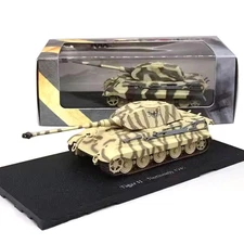 14cm Alloy 1/72 WWII Normandy German Army King Tiger Heavy Tank Model with Stand