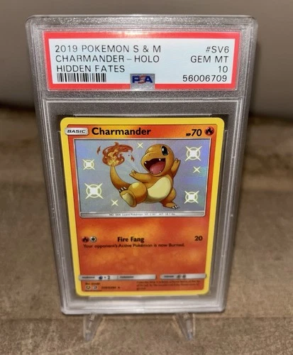 Graded PSA 10 S&M Hidden Fates Shiny Charmander #SV6 Pokémon Slab