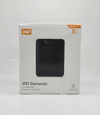 Western Digital WD 5TB Elements Portable Storage USB 3.0 Model WDBU6Y0050BBK
