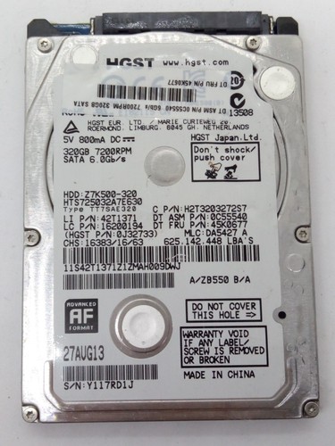 HGST *** HTS725032A7E630*** 320GB *** SATA HDD Notebook 2,5 Zoll #NFP1730