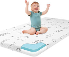 Portable Dual-Sided Pack and Play Mattress with Removable Soft Cover