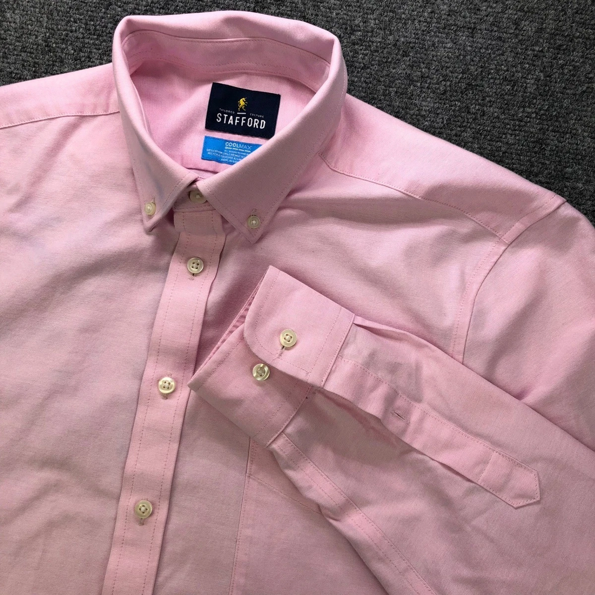 stafford pink dress shirt Men's Pink Stafford Shirts - Men