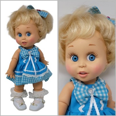 Vtg 1990 Galoob Baby Face Doll So Innocent Cynthia #7 Original Blue Eyes Blond