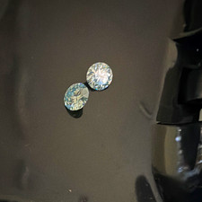 2pc Round Blue Moissanite Loose Gemstones Cut 6.5 x 6.5 mm