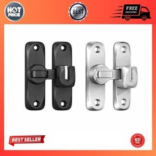 90/180 Degree Flip Door Lock Sliding Latch Anti-theft Security Gate Bolt Black