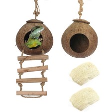 Lizard Coco Den Reptile Hideouts Gecko Coconut Shell Hut Coconut hut for Geck...