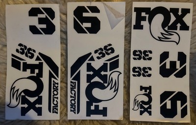 Fox Factory Fork 36 Decal Kit NUR SCHWARZ, keine andere Farbe