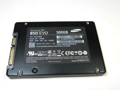 Samsung 850 EVO 500GB 2.5'' SATA III SSD Solid State Drive MZ-75E500 Health 100%
