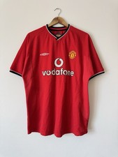 Vintage Manchester United 2000-2002 Home Soccer Jersey Football Shirt Kit Size L