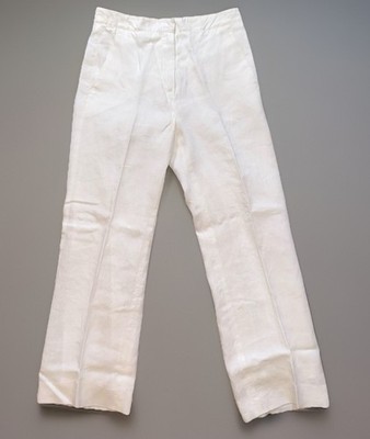Max Mara White Linen Quiet Luxury Pants Trousers *Small Spots See Pics* US Sz 4