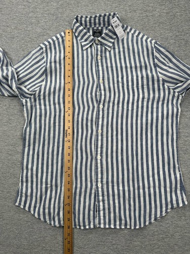 Todd Snyder x Baird McNutt Shirt Mens XL Blue Striped Irish Linen Button Up NEW - Picture 5 of 10