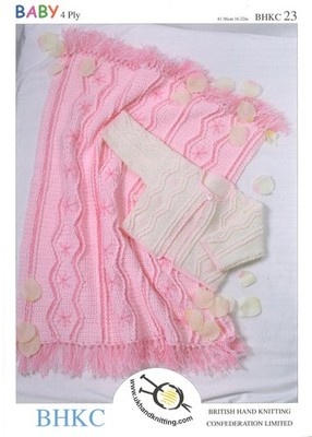 Baby Strickmuster 4-fädig Strick Kinderwagendecke und Strickjacke UKHKA BHKC\23