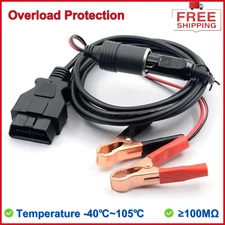 OBD II Vehicle ECU Emergency Power Supply Cable Memory Saver Overload Protection