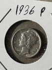 1936 P Mercury Dime 90% Silver  AU / BU Uncirculated FSB