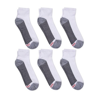 Hanes Ankle Socks 6-Pack Mens Max Cushion, Wicking Cool Comfort Blend, White