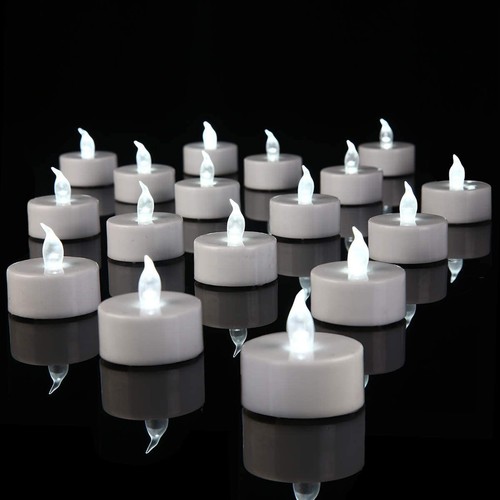 24pcs Flameless Tea Lights Candles Realistic LED Flickering Operated Pumkin L...