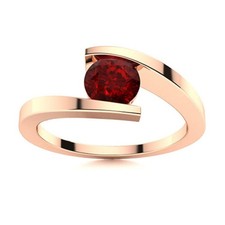 Round Garnet Stone Engagement Solitaire Ring Jewelry Sterling Silver