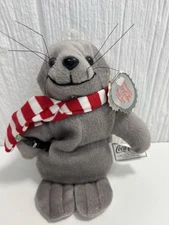 1997 COCA-COLA SEAL in Winter SCARF BEAN BAG PLUSH w/ PLASTIC Coke & New w/ Tag