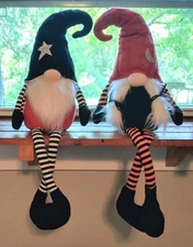Transpac Halloween Gnome Shelf Sitter Doll Set of 2