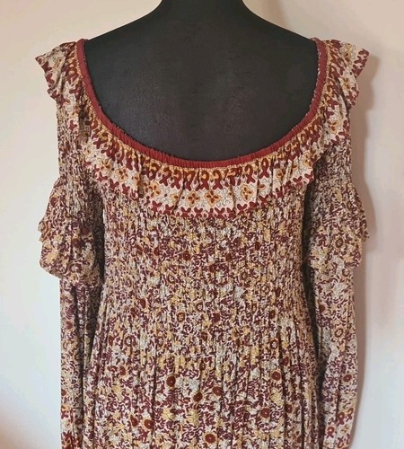 Mahli The Label Inner Bloom Brown Shirred Bust Maxi Dress XL/XXL👇check Measure - Picture 8 of 20