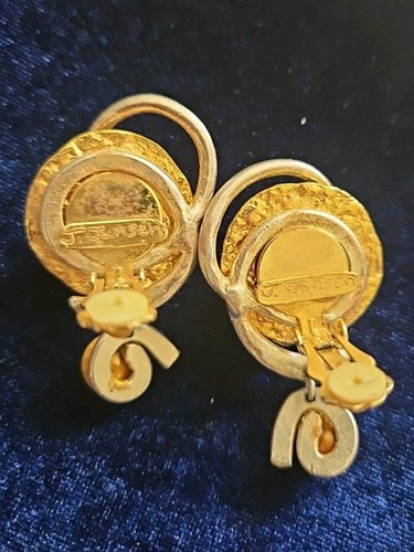 J Jansen Brutalist 24K Gold & Silv Plated Austrian Crystal Statemt Earrings #12 - Picture 4 of 6