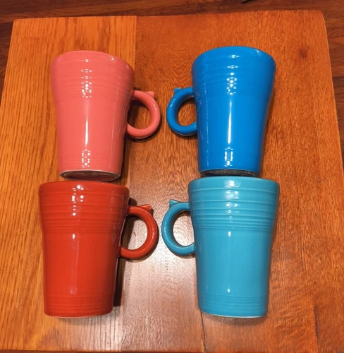 Fiesta Beautiful Latte set 4 Coffee Tea Mug Cup Tall 18oz RETIRED Fiestaware