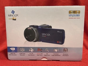 Minolta MN260NV 1080P FHD / 30 MP Night Vision Camcorder NEW IN BOX Black