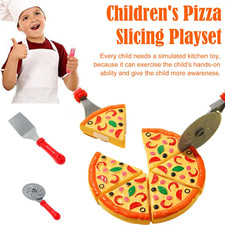 Kids Pizza Cutting Toy Set   Pretend Play Kitchen Food Cooking Toy