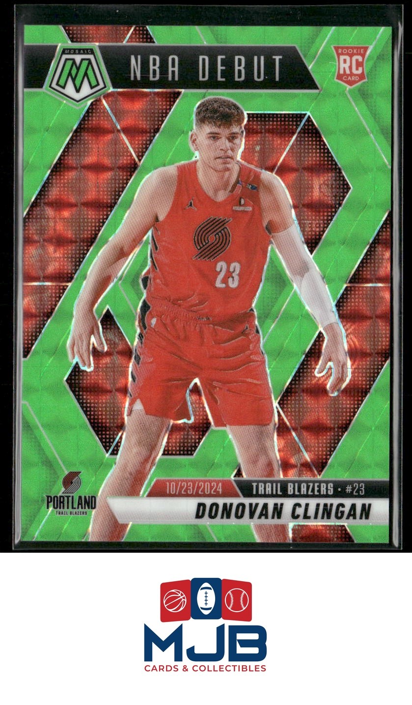 2024-25 Mosaic Donovan Clingan Green Fluorescent Mosaic #10/10 Rookie #261