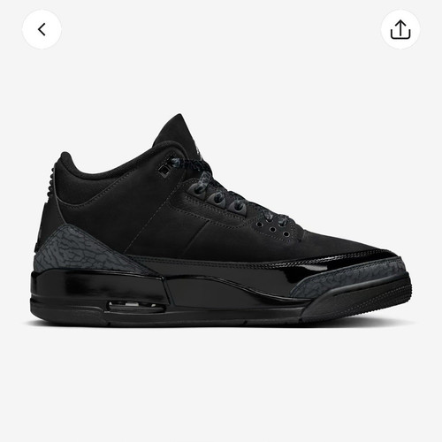 Jordan Air Jordan 3 Black Cat Black Cat Men's Basketball Sneakers