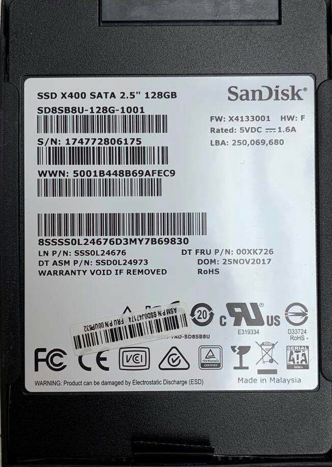 128GB SanDisk 2.5'' SSD Solid State Drive SATA III 128GB For 128GB SanDisk 2.5'' SSD Solid State Drive SATA III 128GB For