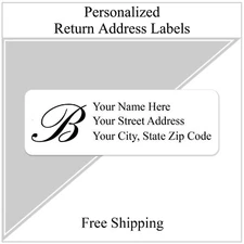60 Return Address Labels Personalized Printed 3/4" x 2 1/4" Monogrammed