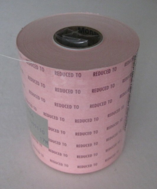 8 Rolls Paxxar Monarch 1110 Pricing Gun Labels Pink "REDUCED TO" Sale
