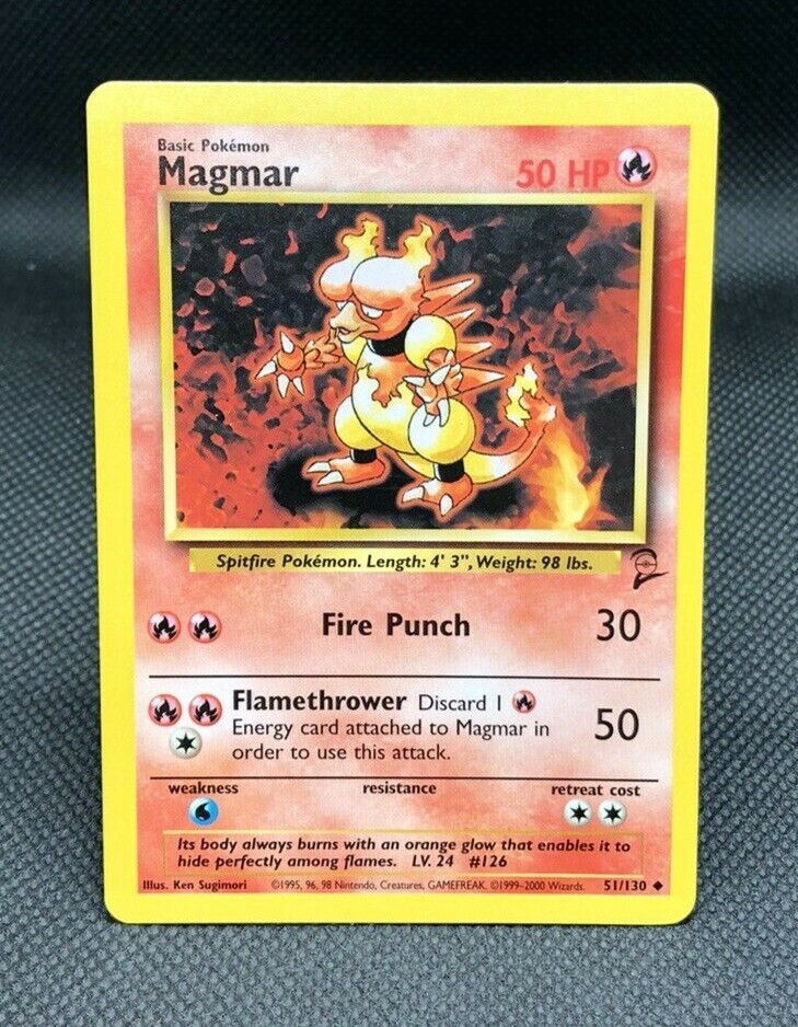Magmar 51/130 Base Set 2 Pokemon Card - Uncommon - NM