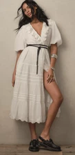 Anthropologie Love The Label Short-Sleeve Ruffled Tiered Wrap Maxi Dress Size XL