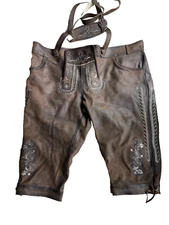 Men Oktoberfest Lederhosen Authentic Bavarian Lederhosen Genuine Leather Size 64