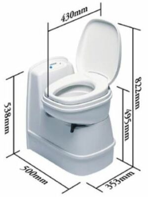 PACK Toilette Portable 100% Autonome 12 Litres + 4x15 Sachets Traitement des Matières Camping