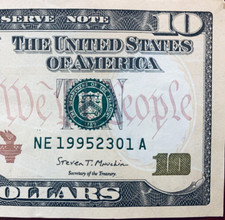 1995-23-January: Ten Dollar Bill Birthday Note NE 1995-23-01 A 1995-23-January: Ten Dollar Bill Birthday Note NE 1995-23-01 A