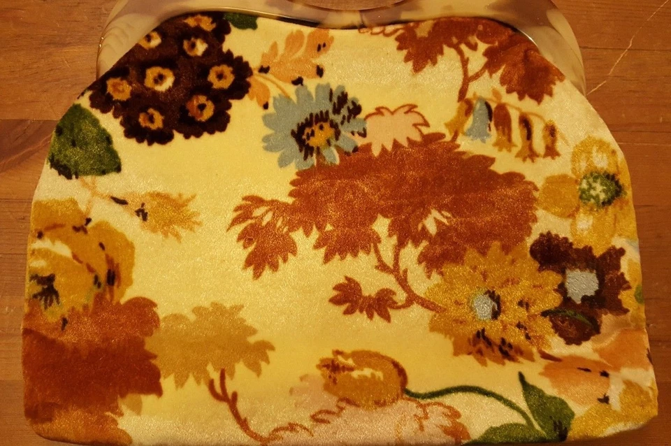 Tela, Multicolor, PVC con Asa Color Mármol, Bolso de Hombro (años 70) Foto 2 de 4