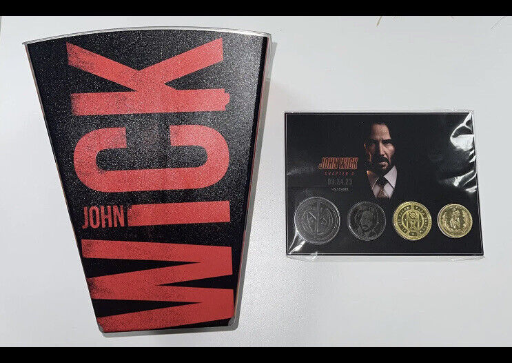 ✓ John Wick Ch. 4 Popcorn Bucket + Collectible Coins AMC Exclusive ✓ SHIPS  ASAP!