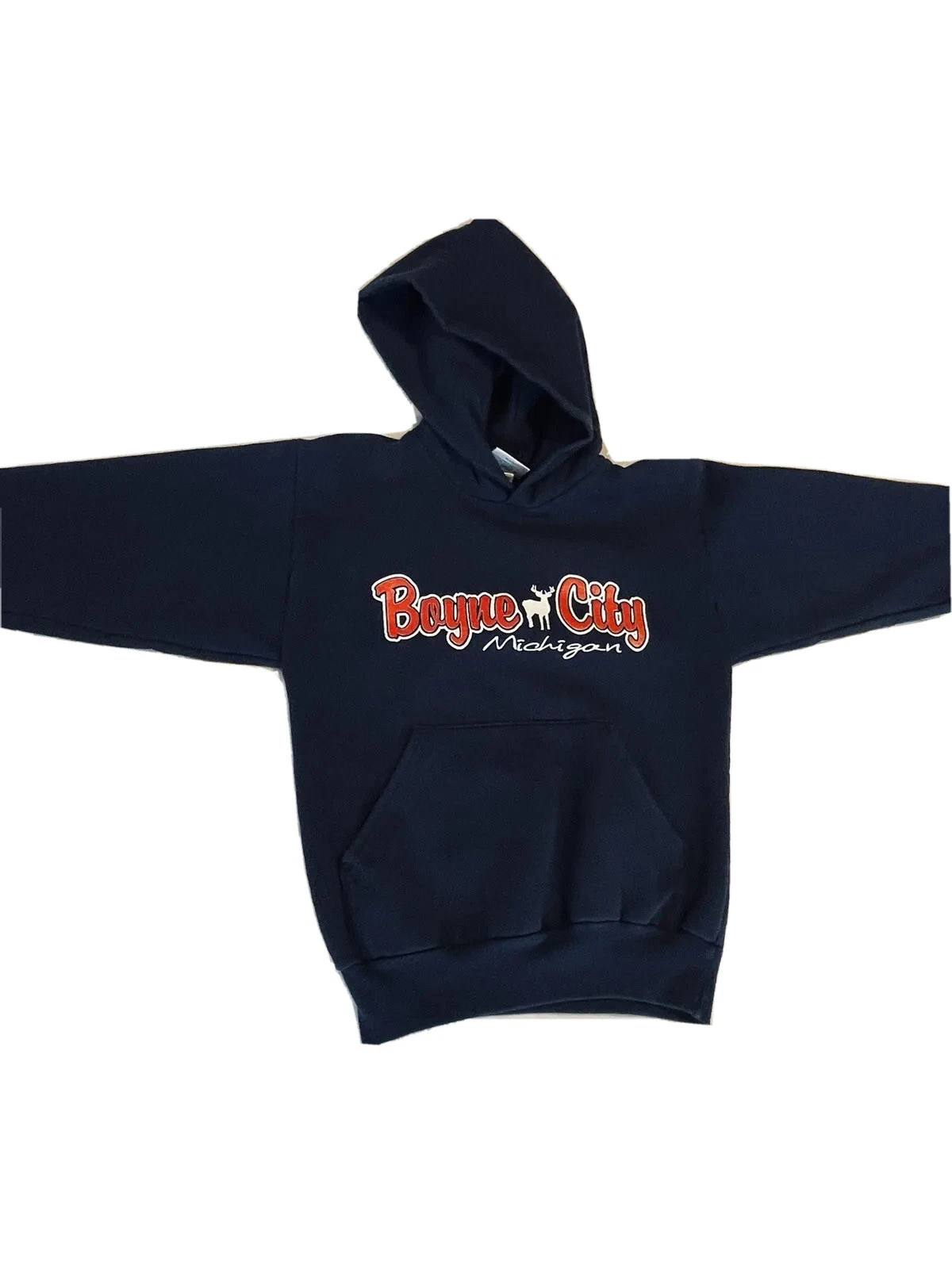 VETEMENTS Felpa con cappuccio Boyne City Michigan Champion abbigliamento sportivo autentico Youth Medium 2008
