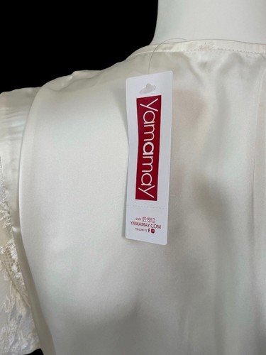 NWT Women Sleeping Robe Sexy Nightgown Cream Long Sleeve Silk Pajamas S - Picture 7 of 12