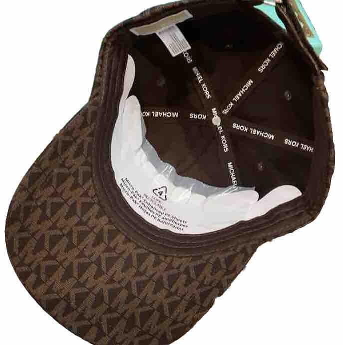 MICHAEL KORS Baseball MK Logo Baseball Cap Brown Signature  display picture 1