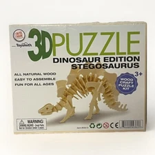 Toysmith Stegosaurus Dinosaur All Wood 3D Puzzle Dinosaurs Game/Toy Ages 3+
