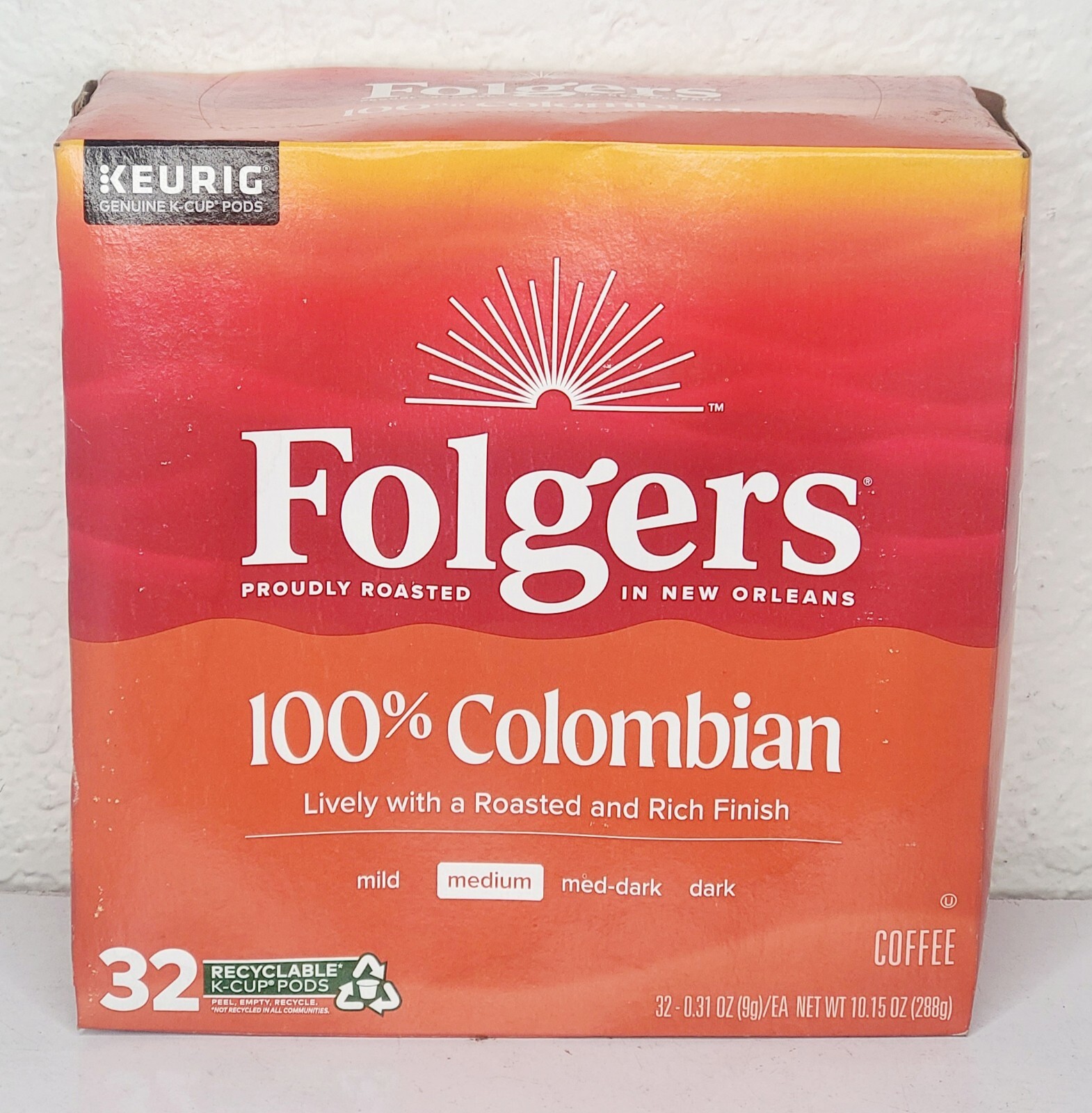 Folgers 100% Colombian Coffee K-Cups Medium Roast 32 Ct